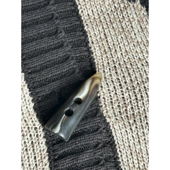 Wrangler Sweater Mens Large Brown Shawl Collar Toggle Cardigan Western Cowboy - Picture 5 of 12